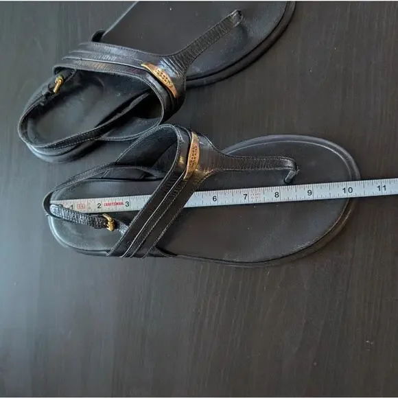 Isabel Marant Nya Sandals 39 Womens Black Leather T-strap Slingback - Picture 6 of 7